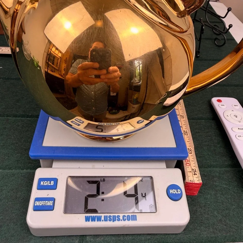 Vintage Hall China Airflow Teapot 22K Gold Flash 3111 Mid Century Modern Gold